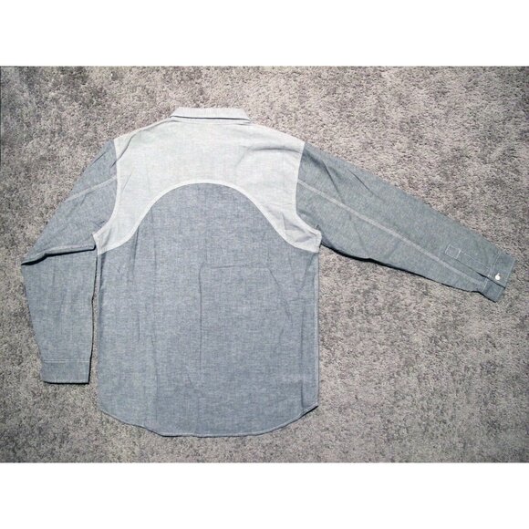 Ludwig Black Chambray Long Sleeve Button-up Shirt sz L made in usa streetwear - Picture 5 of 7